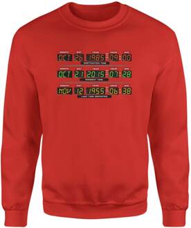 Back To The Future Destination Clock Sweatshirt - Red - M Rood