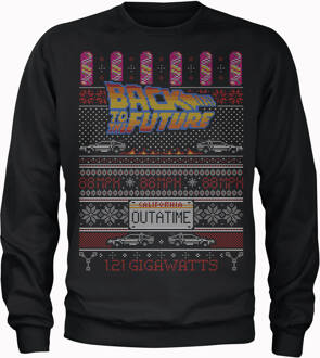 Back To The Future OUTATIME Kersttrui - Zwart - L