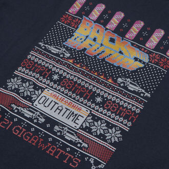 Back To The Future OUTATIME Men's Christmas T-Shirt - Navy - M