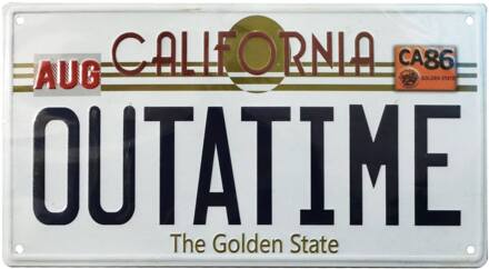 Back to the Future OUTATIME Number plate