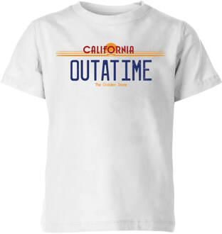 Back To The Future Outatime Plate Kids' T-Shirt - White - 134/140 (9-10 jaar) Wit - L