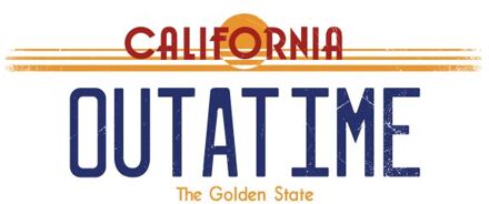 Back To The Future Outatime Plate Men's T-Shirt - White - 5XL Wit