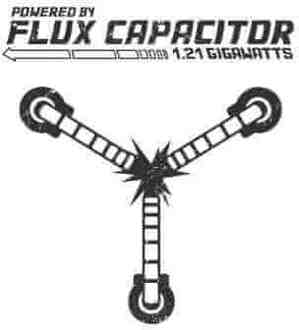 Back to the Future Powered By Flux Capacitor T-shirt - Wit - L