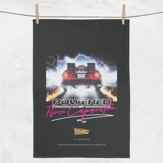 Back To The Future Powered By Flux Capacitor Tea Towel