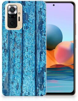 Backcase Siliconen Hoesje Xiaomi Redmi Note 10 Pro Telefoonhoesje Wood Blue