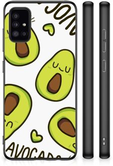 Backcase TPU Siliconen Hoesje Samsung Galaxy A51 GSM Hoesje met Zwarte rand Avocado Singing