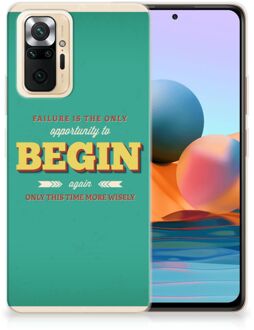 Backcase TPU Siliconen Hoesje Xiaomi Redmi Note 10 Pro Smartphone hoesje Quote Begin