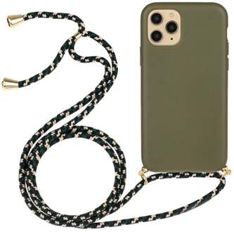 Backcover hoes met koord - iPhone 12 Mini - Army Groen