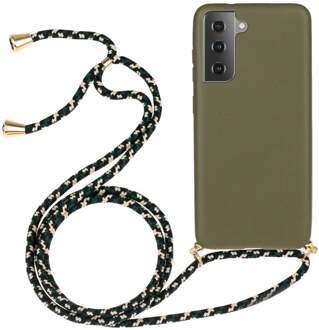 Backcover hoes met koord - Samsung Galaxy S21 - Army Groen