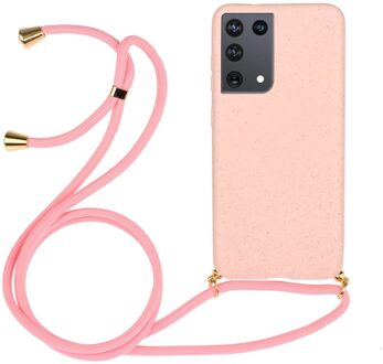 Backcover hoes met koord - Samsung Galaxy S21 Ultra - Roze