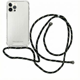 Backcover met koord iPhone 12, iPhone 12 Pro hoesje - zwart / oud