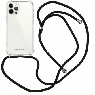 Backcover met koord iPhone 12, iPhone 12 Pro hoesje - zwart