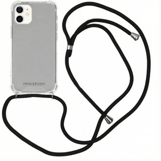 Backcover met koord iPhone 12 Mini hoesje - Zwart