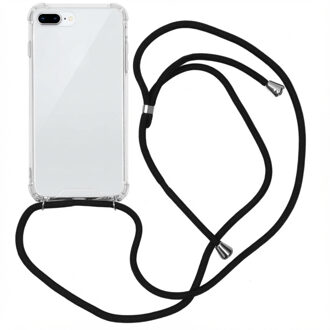 Backcover met koord iPhone 8 Plus / 7 Plus hoesje - Zwart