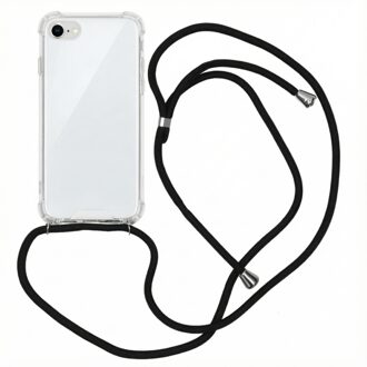 Backcover met koord iPhone SE (2020) / 8 / 7 hoesje - Zwart