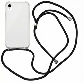 Backcover met koord iPhone Xr hoesje - Zwart