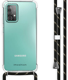 Backcover met koord Samsung Galaxy A52 (5G) / A52 (4G) hoesje - Zwart Goud