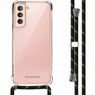 Backcover met koord Samsung Galaxy S21 hoesje - Zwart Goud