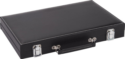 Backgammon Deluxe 36 Cm Kunstleer Zwart