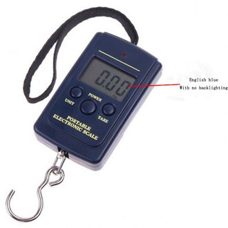 Backlight 40kg Bereik Elektronische Weegschaal Draagbare Haak Schaal Hijsen Touw Schaal Lente Schaal Grote Lcd-scherm Digitale Schaal #10 Blauw
