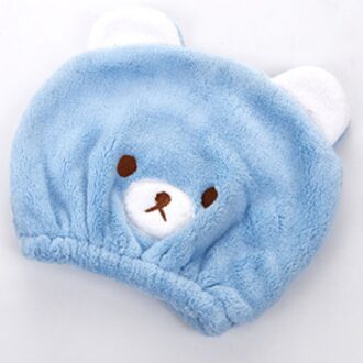 Bad Accessoires Droog Haar Hoed Ultra-Zachte Sterke Absorberende Schattige Dieren Kinderen Levert Droog Haar Handdoek 1 Stuks Lange-Fluwelen blauw