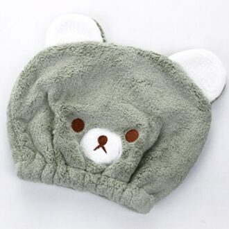 Bad Accessoires Droog Haar Hoed Ultra-Zachte Sterke Absorberende Schattige Dieren Kinderen Levert Droog Haar Handdoek 1 Stuks Lange-Fluwelen groen