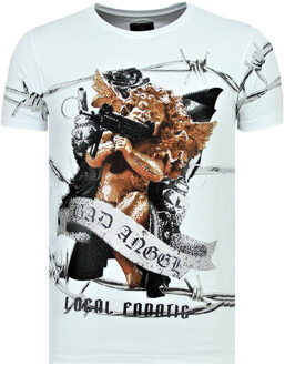 Bad Angel - Coole T shirt Heren - 6318W - Wit - Maten: L