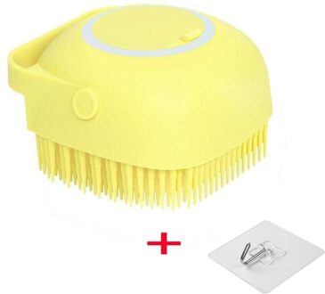 Bad Borstel Met Haak Zachte Siliconen Baby Douches Schoonmaken Modder Vuil Remover Massage Terug Scrub Douches Bubble Niet Giftig borstels geel