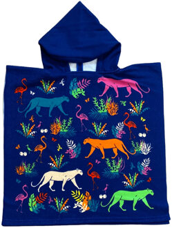 Bad cape/poncho - kinderen - jungle print - 60 x 120 cm - microvezel - Badcapes