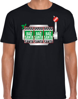 Bad / good Santa fout Kerst t-shirt zwart voor heren M