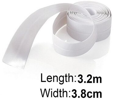 Bad Muur Afdichtstrip Zelfklevende Keuken Kalefateren Tape Waterdichte Meeldauw Bad Wastafel Gezamenlijke Spleet Sticker Hoek Stick Strip wit