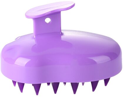 Bad Spa Massage Borstel Haar Borstel Siliconen Hoofd Body Hoofdhuid Massage Borstel Siliconen Shampoo Borstel Haar Wassen Kam Douche Borstel Paars