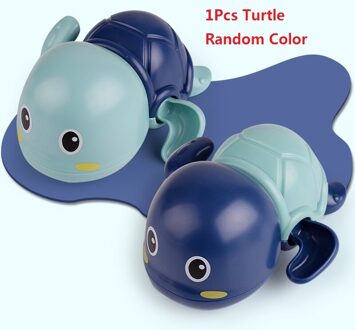 Bad Speelgoed Kindje Water Chain Clockwork Leuke Cartoon Animal Tortoise Baby Zwemmen Penguin Vis Wond-Up Kids Strand Water bad Speelgoed XS01-blauw