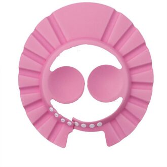 Bad Wassen Haar Cap Gehoorbescherming Kinderen Shampoo Cap Douche Caps Baby Shower Shield Hoed Verstelbare roze
