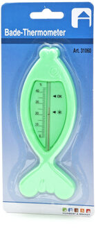 Bad/water/zwembad thermometer Fish - kunststof - 15 x 5 cm - groen - drijvend - Zwembadonderhoud