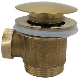 Badafvoer BWS Clickwaste 5/4 Voor Vrijstaand Bad Geborsteld Messing Goud