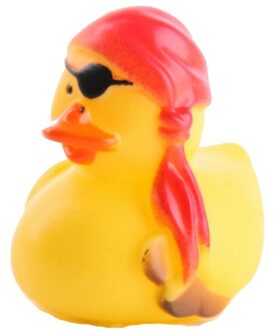 Badeendje Piraat Jack 5 cm speelgoed/cadeau - Badeendjes Geel