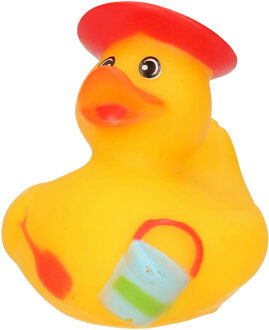 Badeendje strand - met schep en emmer - 5 cm - rubber
