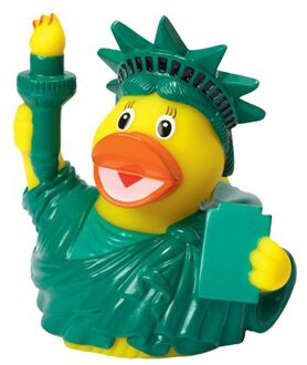 Badeendje USA New York vrijheidsbeeld - rubber - 8 cm - Cadeau feestartikelen - speelgoed