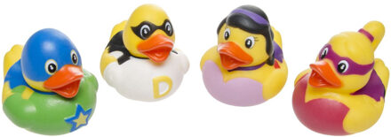 Badeendjes - 12x stuks - superhelden - badspeelgoed - badeenden - 5 cm