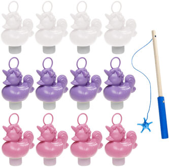 Badeendjes Hengelspel - kermis spel - voor kinderen - met 12x eendjes - en 1 hengel