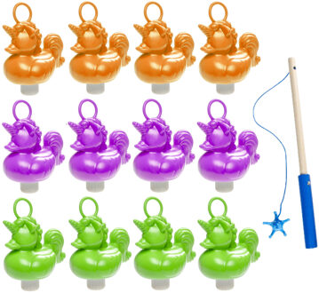 Badeendjes Hengelspel - kermis spel - voor kinderen - met 12x eendjes - en 1 hengel