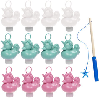 Badeendjes Hengelspel - kermis spel - voor kinderen - met 12x eendjes - en 1 hengel