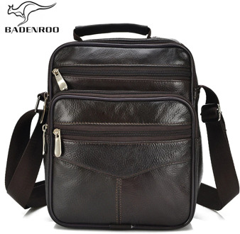 Badenroo 2018 Genuine Leather Male bag Multifunction Men Shoulder Messenger Bag Vintage Crossbody Bag Casual Business Handbags