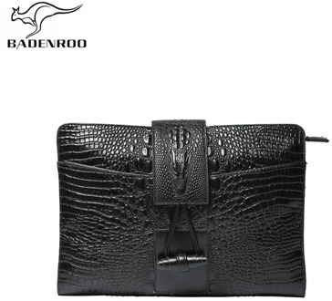 Badenroo Alligator Crocodile Leather Men Bag Clutch Business Casual Brand Envelope Clutch Bag Large Capacity Men Ipad Clutch Sac