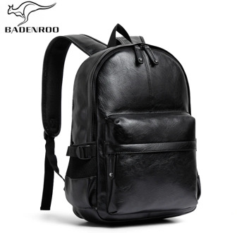 Badenroo Brand Leather Men Backpack School Bag For College Simple Design Laptop Backpack Rucksack Casual Daypacks Mochila Male