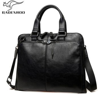 Badenroo Brands Business Men bag Fashion Casual Leather Men's Briefcase Shoulder Bags Laptop Crossbody Bag Travel Messenger bags