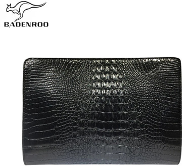 Badenroo Men Bag Alligator Crocodile Leather Clutch Bag Large Capacity Embossing Business Brand Envelope Clutch Men Ipad Clutch