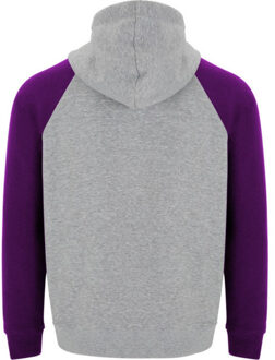 Badet tweekleurige uniseks volwassen hoodie - maat L Grijs