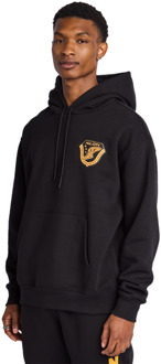 Badge Hoodies Heren - Zwart - Maat XXL - Katoen Fleece Black